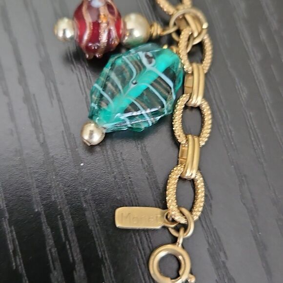 Monet Gold Bracelet With Glass Beads - Picture 4 of 5